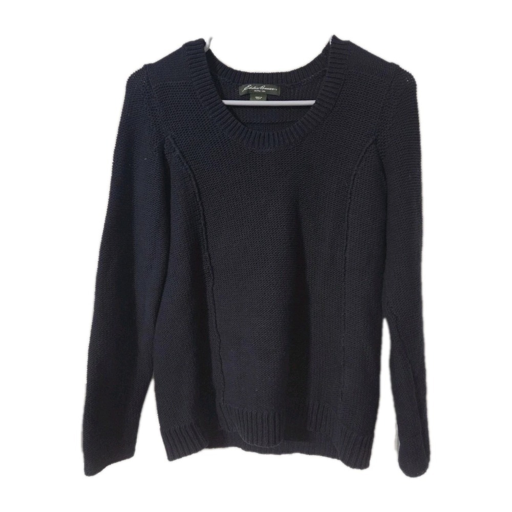 Eddie Bauer Navy Gray Crewneck Pullover Sweater Womens Size XS